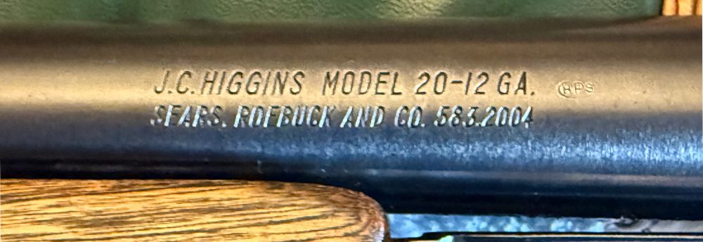 J.C.Higgins Model 20 - 12 Ga Shotgun J.C.Higgins 12 Ga Shotgun
