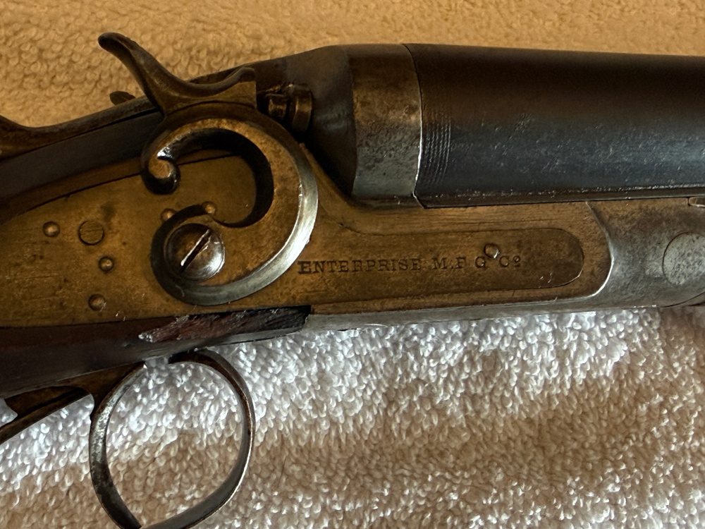 Antique Belgian Enterprise MFG Double Barrel Hammer Shotgun – Side-by-Side – Circa Late 1800s Antique Belgian Enterprise MFG Double Barrel Hammer Shotgun