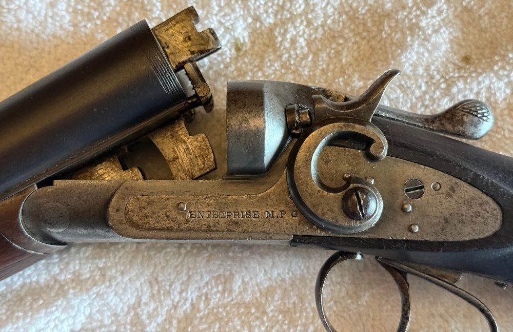 Antique Belgian Enterprise MFG Double Barrel Hammer Shotgun – Side-by-Side – Circa Late 1800s Antique Belgian Enterprise MFG Double Barrel Hammer Shotgun