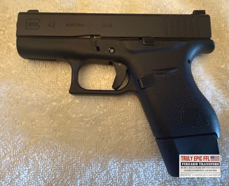 Glock 43 9mm Pistol – Very Good Condition – Original Factory Box Glock 43 9mm Pistol – Very Good Condition – Original Factory Box