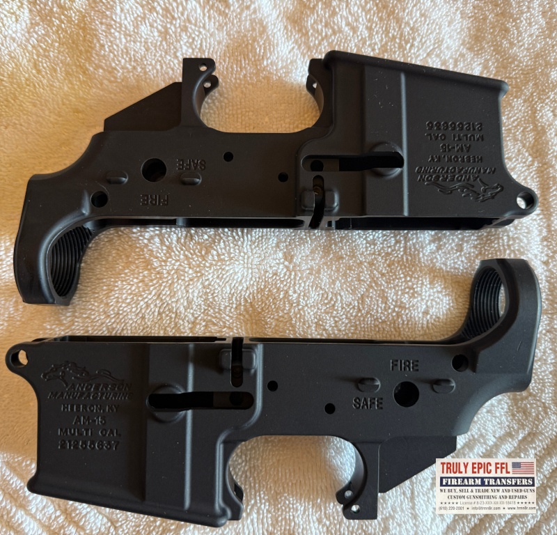 Anderson Stripped Lower Receiver – New $55 | Truly Epic Firearms New Anderson Manufacturing stripped AR-15 lower receiver available for $55 at Truly Epic Firearms.