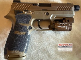 SIG Sauer P320 pistol with two barrels, four magazines, flashlight and factory case